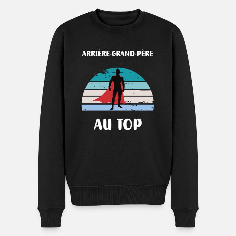 Urgroßvater im Vintage-Retro-Top - Männer Premium Bio Pullover - Schwarz