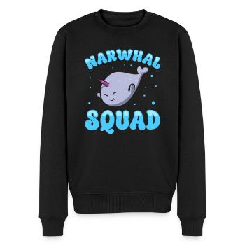 Narval Licorne Baleine - Pull Premium bio Homme - noir - Devant - Nico (187cm)