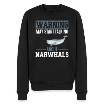 Narval Licorne Baleine - Pull Premium bio Homme - noir - Devant - Nico (187cm)