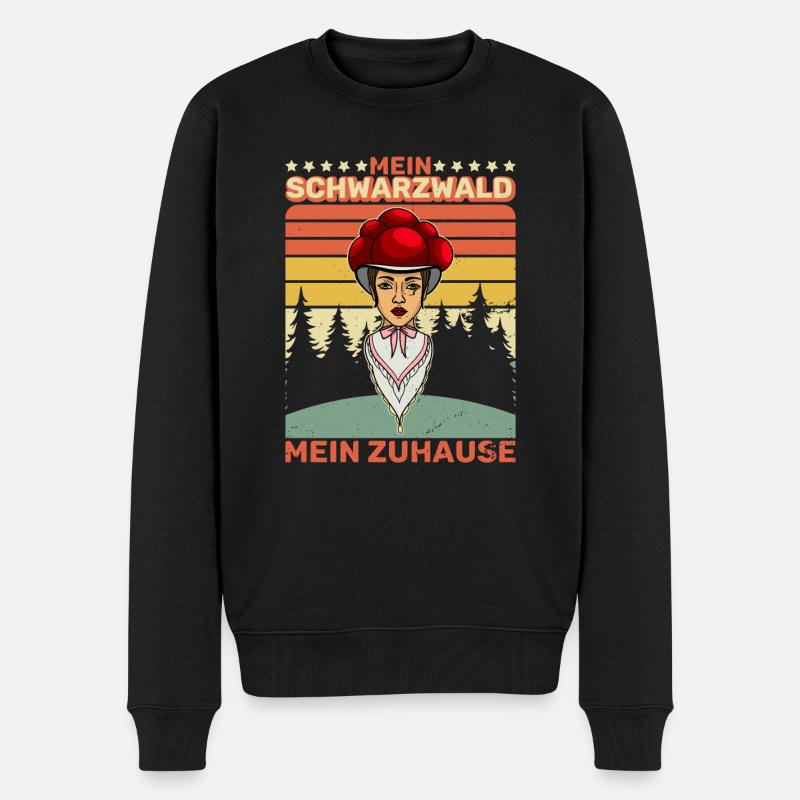 Mein Schwarzwald mein zuhause Wald - Männer Premium Bio Pullover - Schwarz