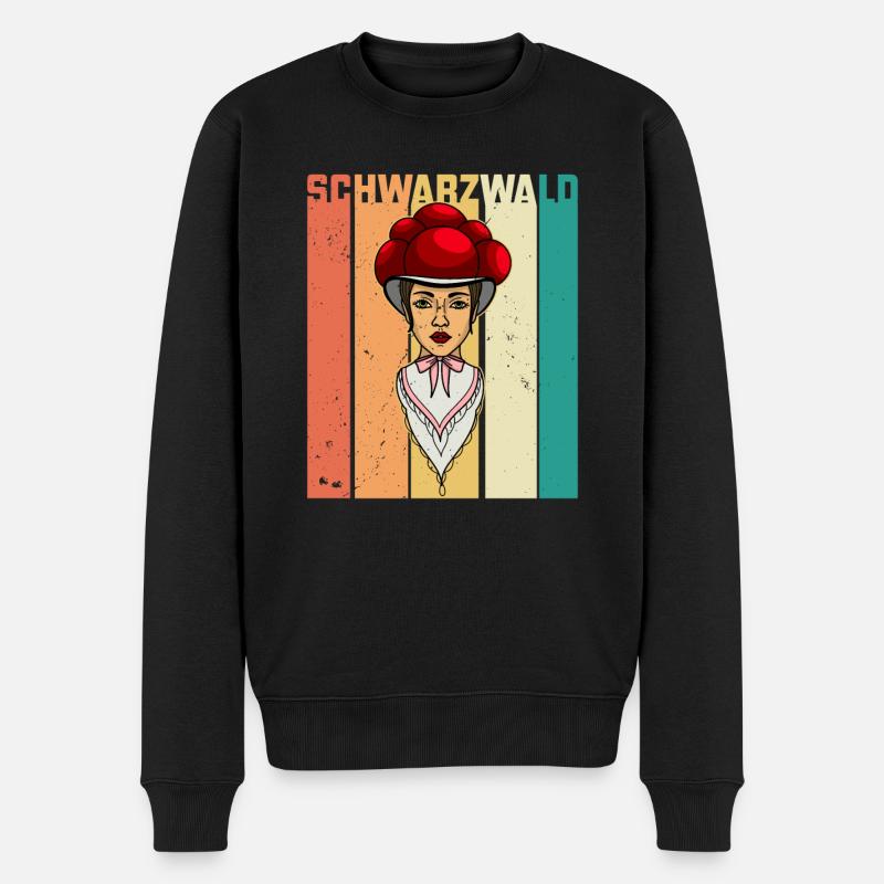 Schwarzwaldmädel Schwarzwald Deutsch Retro - Männer Premium Bio Pullover - Schwarz