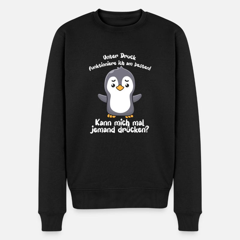 Unter Druck Funktioniere Ich Am Besten - Männer Premium Bio Pullover - Schwarz