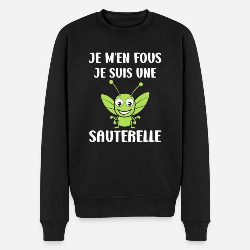Insecte humour Sauterelle - Pull Premium bio Homme - noir