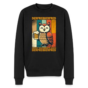 The free beer Fred is called backwards, also the - Men's Premium Organic Jumper - black - Front - Nico (187cm)
