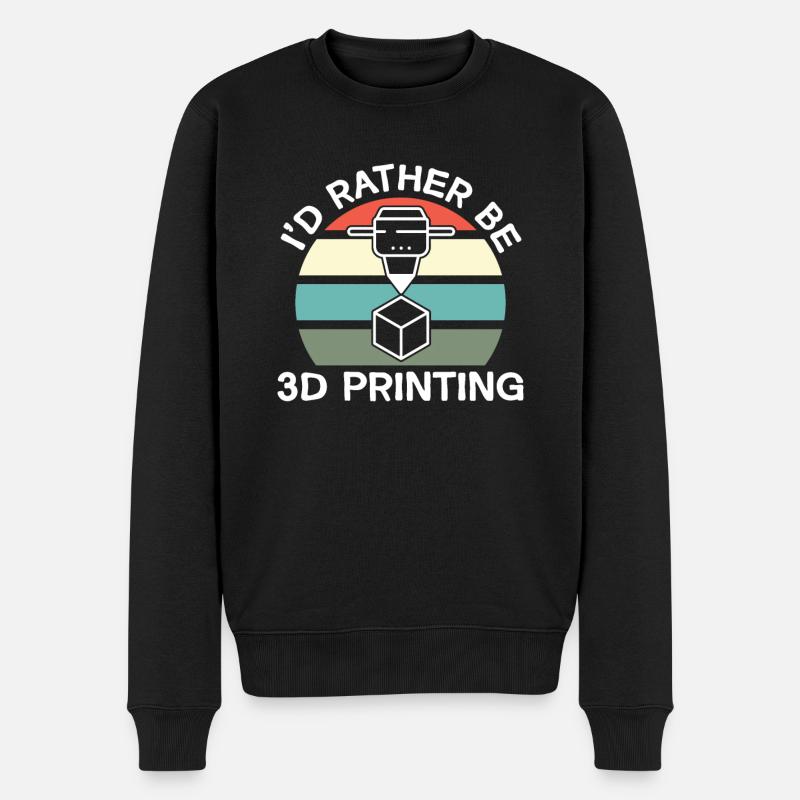 3D Drucker 3D Druck - Männer Premium Bio Pullover - Schwarz