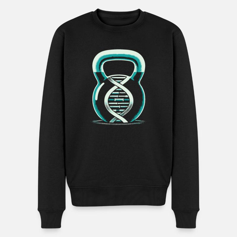 Kettlebell Its In My Dna - Männer Premium Bio Pullover - Schwarz