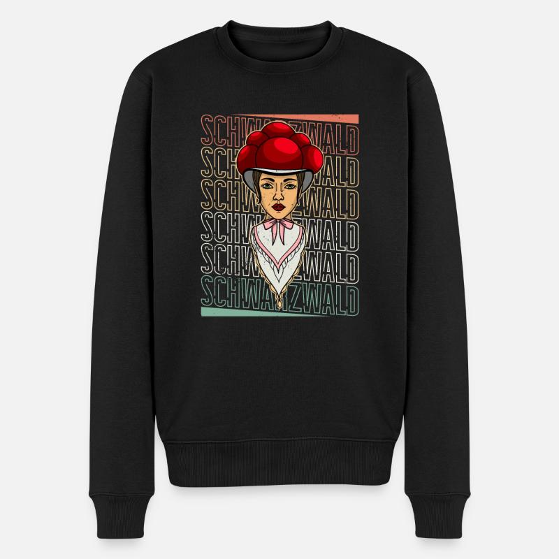 Schwarzwaldmädel Schwarzwald Deutsch Retro - Männer Premium Bio Pullover - Schwarz