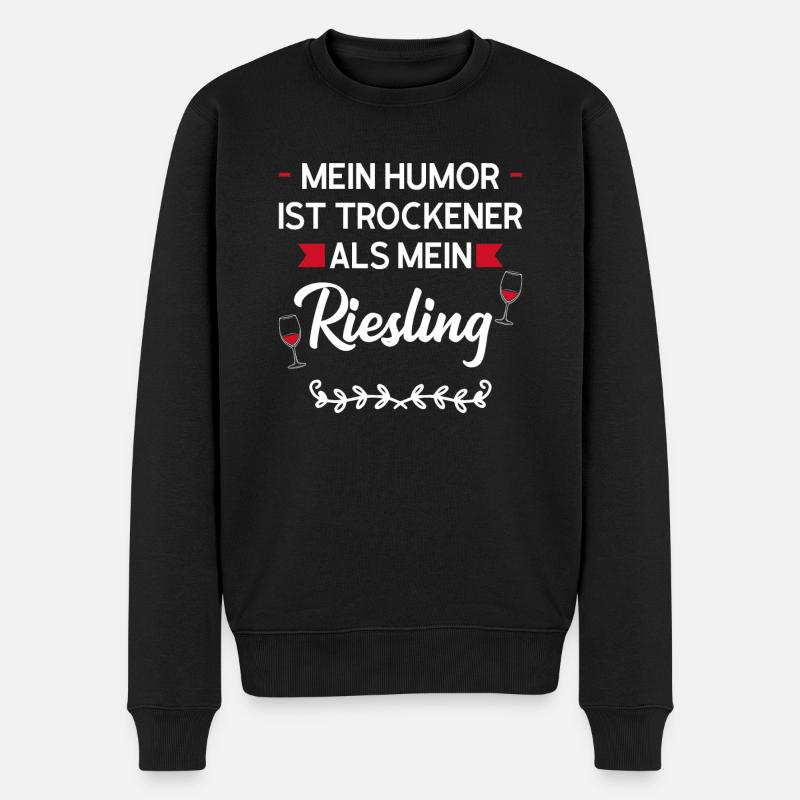 Wein Riesling Weintrinker Geschenk - Männer Premium Bio Pullover - Schwarz