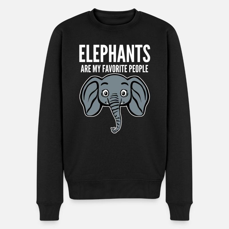 Elephant Elephants - Männer Premium Bio Pullover - Schwarz