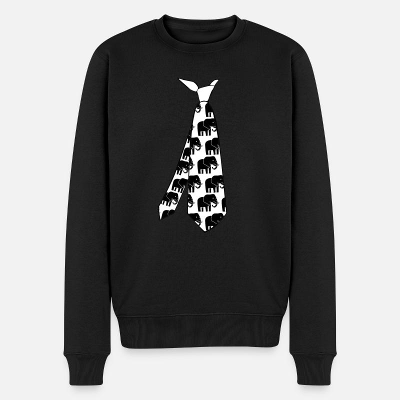 Elephants Tie Elephant - Männer Premium Bio Pullover - Schwarz