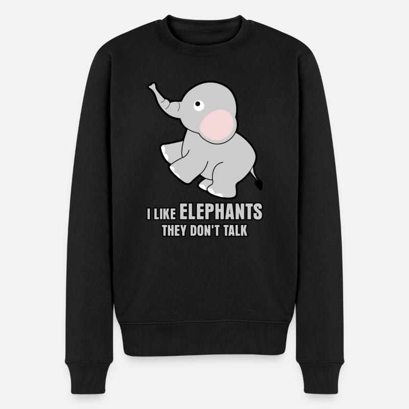 Éléphants Mignon Blague Éléphant - Pull Premium bio Homme - noir