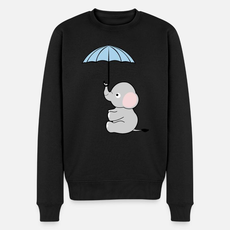Elephant Umbrella Elephants - Männer Premium Bio Pullover - Schwarz