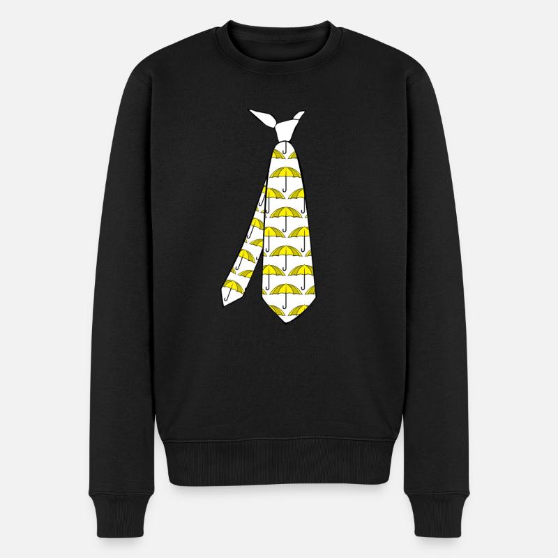 Cravate parapluie jaune avec parapluies - Pull Premium bio Homme - noir