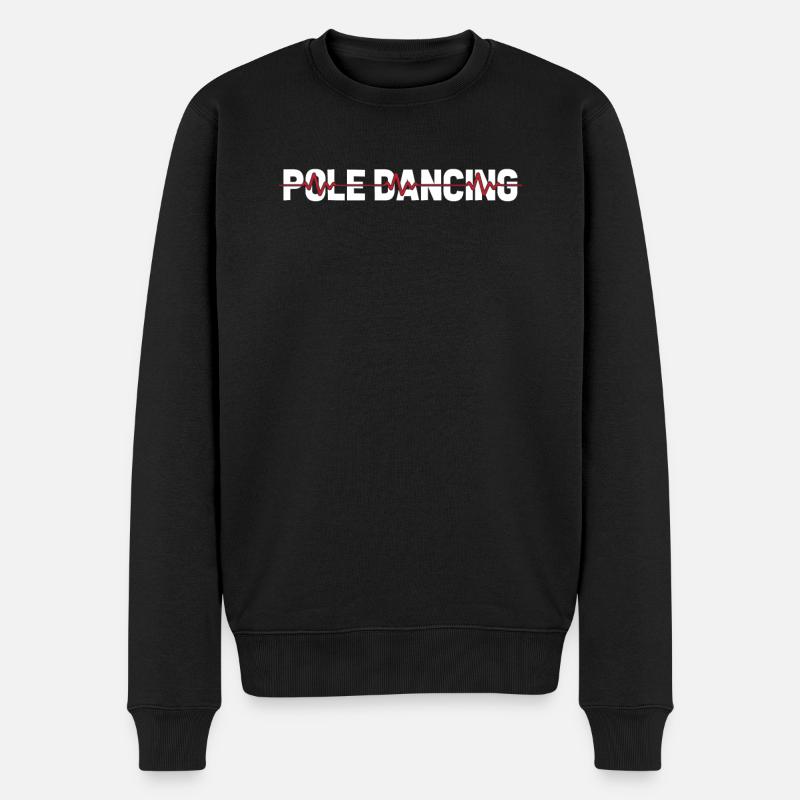 Pole Dancing Ekg Heartbeat - Männer Premium Bio Pullover - Schwarz