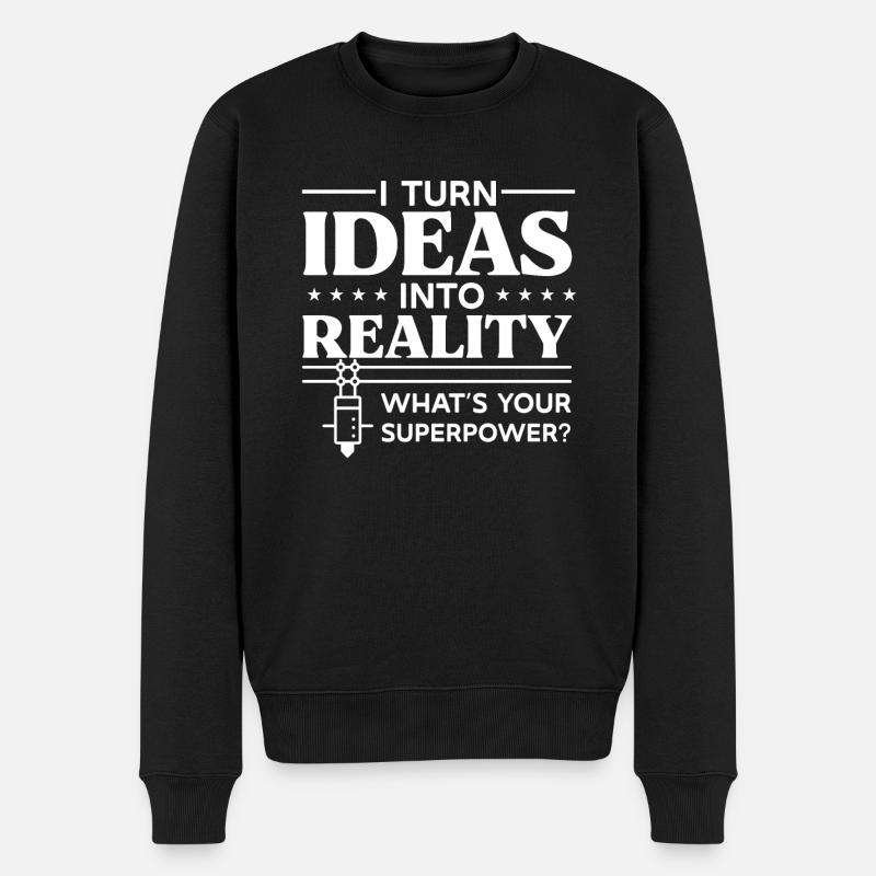 3D Drucker 3D Druck - Männer Premium Bio Pullover - Schwarz