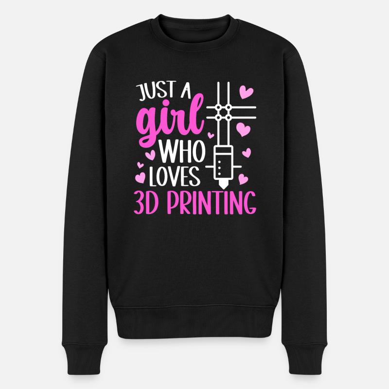 3D Drucker 3D Druck - Männer Premium Bio Pullover - Schwarz
