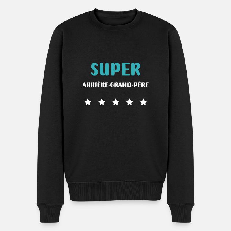 Personalisierter Super-Ur-Opa - Männer Premium Bio Pullover - Schwarz