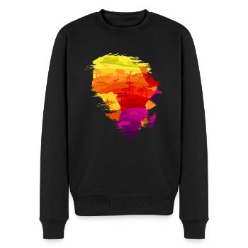 I left my heart in Africa - Männer Premium Bio Pullover - Schwarz - Vorne - Nico (187cm)