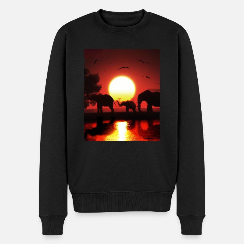 Éléphant Faune - Pull Premium bio Homme - noir