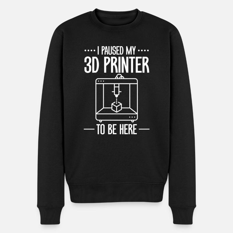 3D Drucker 3D Druck - Männer Premium Bio Pullover - Schwarz