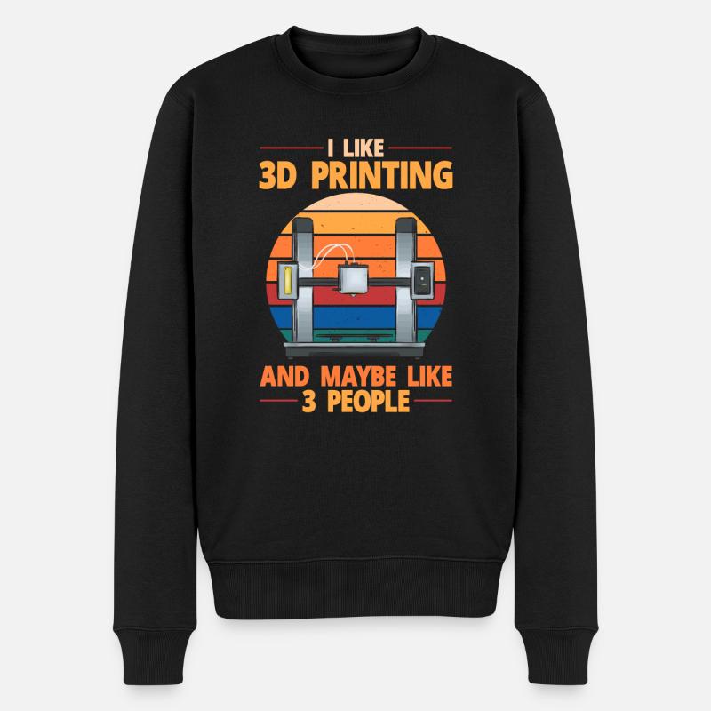 Imprimante 3D Impression 3D - Pull Premium bio Homme - noir