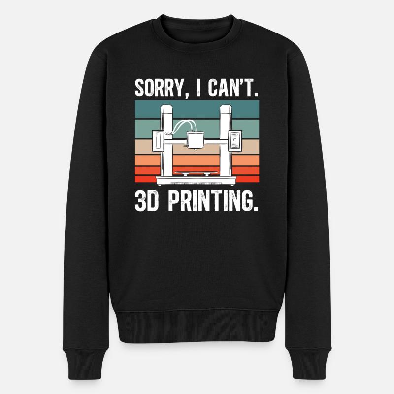 3D Drucker 3D Druck - Männer Premium Bio Pullover - Schwarz