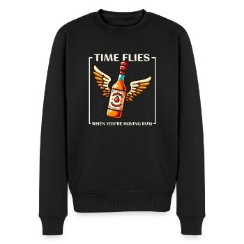 Le temps passe vite quand on se promène - Pull Premium bio Homme - noir - Devant - Nico (187cm)