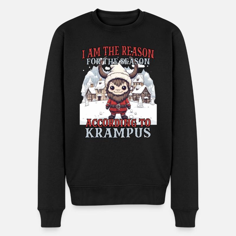 Krampus Kramperl | Krampus Kostüm Weihnachtsmann - Männer Premium Bio Pullover - Schwarz