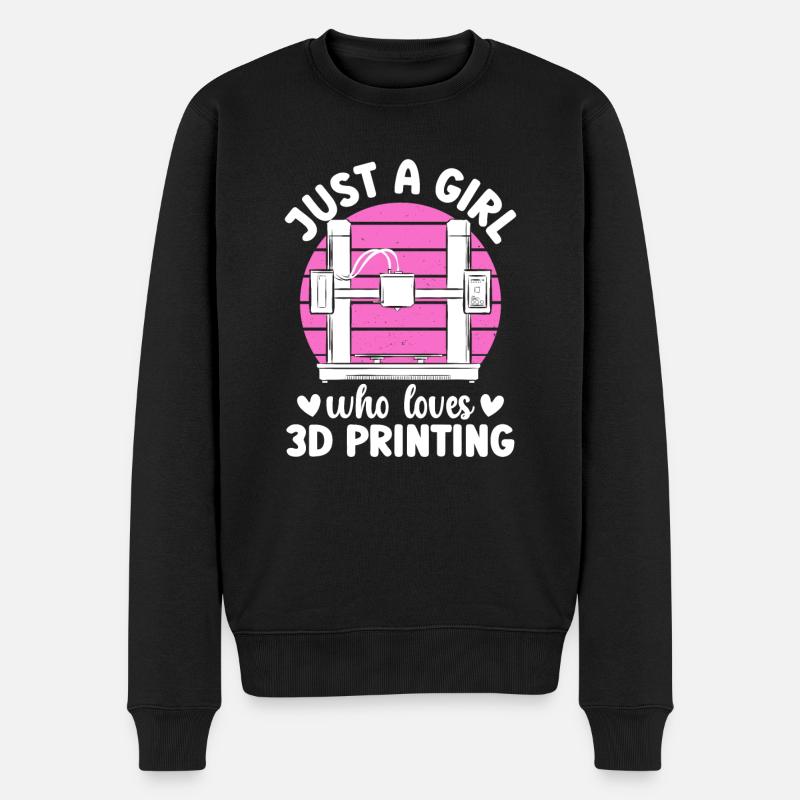 3D Drucker 3D Druck - Männer Premium Bio Pullover - Schwarz