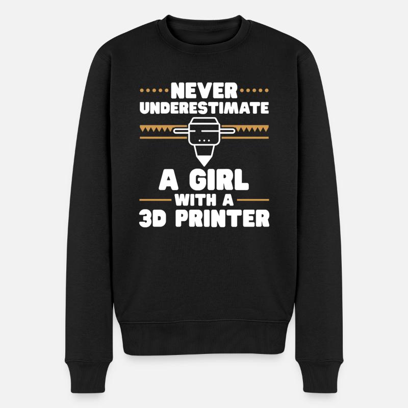 3D Drucker 3D Druck - Männer Premium Bio Pullover - Schwarz