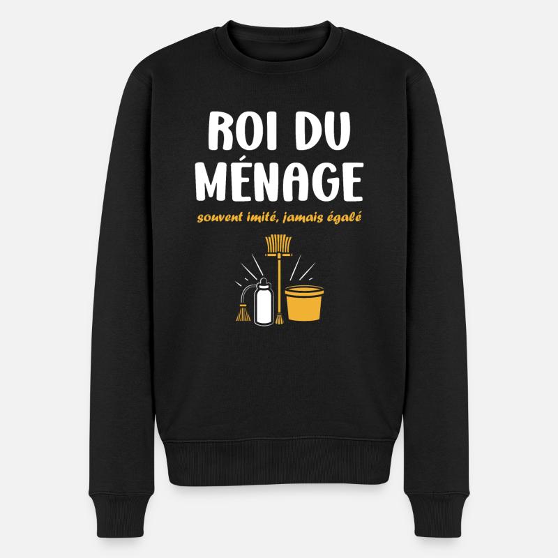 Humour faire le ménage - Pull Premium bio Homme - noir