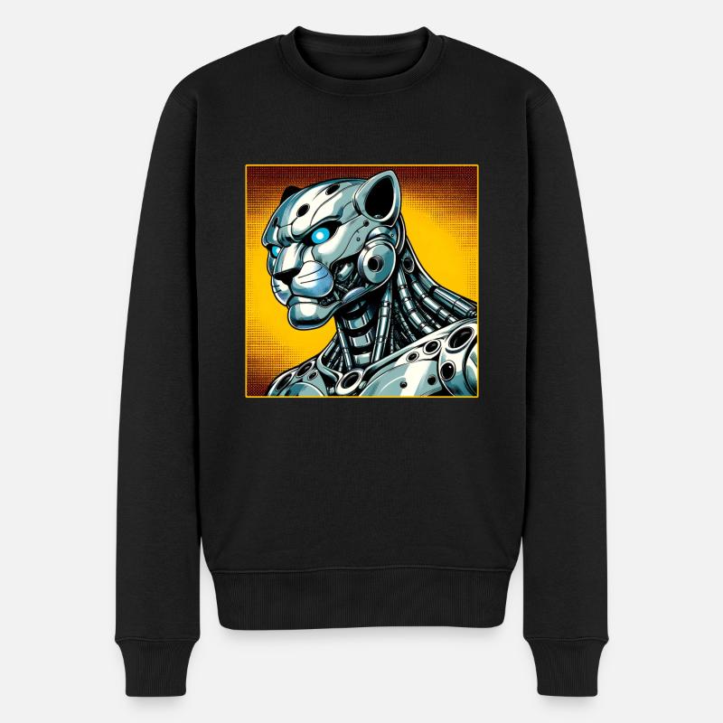 Jaguar Robot - Pull Premium bio Homme - noir