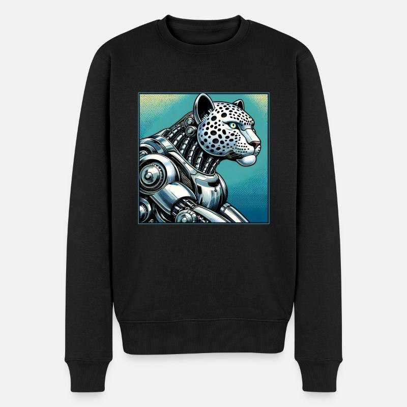 Robot léopard - Pull Premium bio Homme - noir