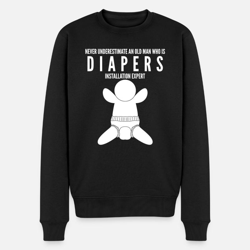Parents Bébé Couches Grossesse - Pull Premium bio Homme - noir