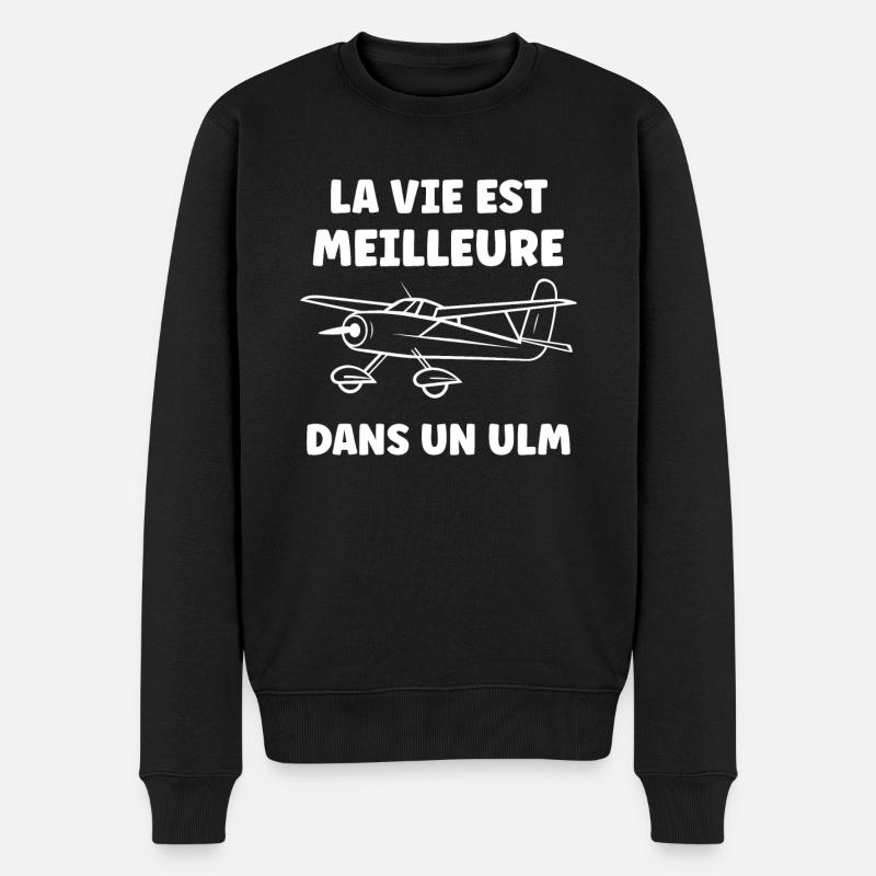 Avion Humour ulm - Pull Premium bio Homme - noir
