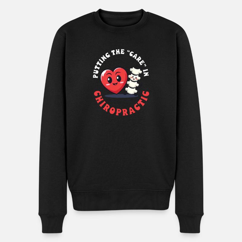 Chiropraktiker Putthing Die "Pflege" in der Chiropraktik - Männer Premium Bio Pullover - Schwarz