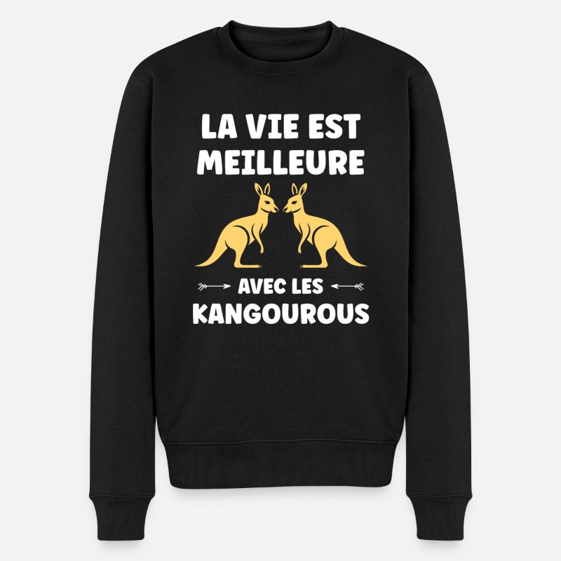 Humour petit kangourou - Pull Premium bio Homme - noir