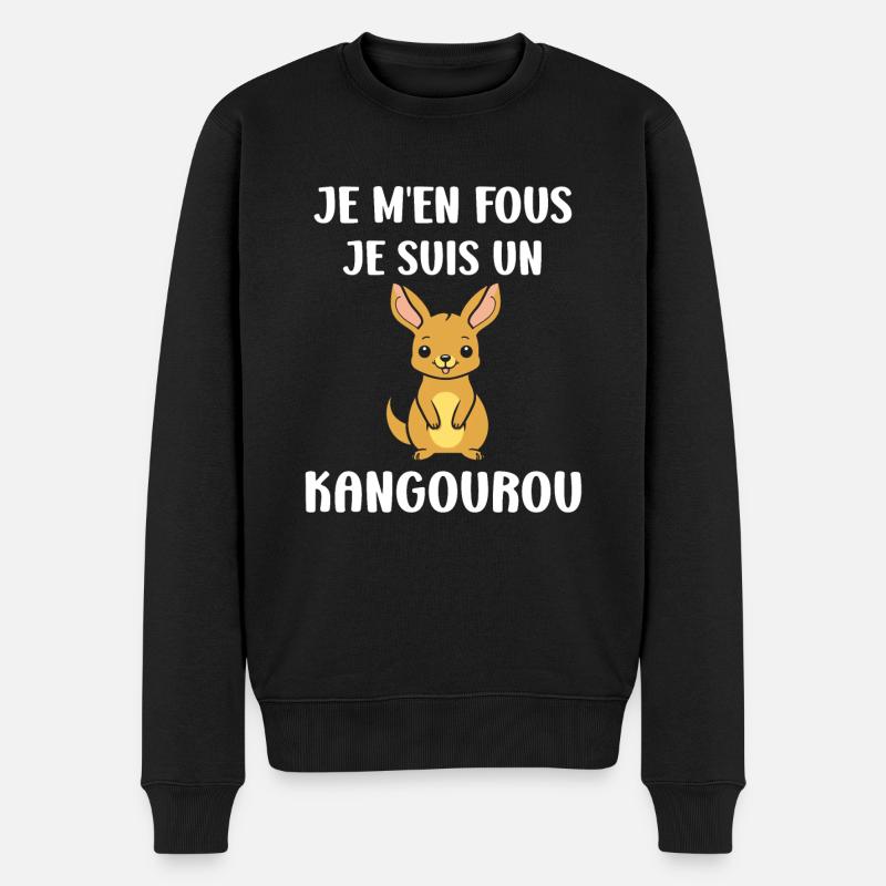 Humour petit kangourou - Pull Premium bio Homme - noir