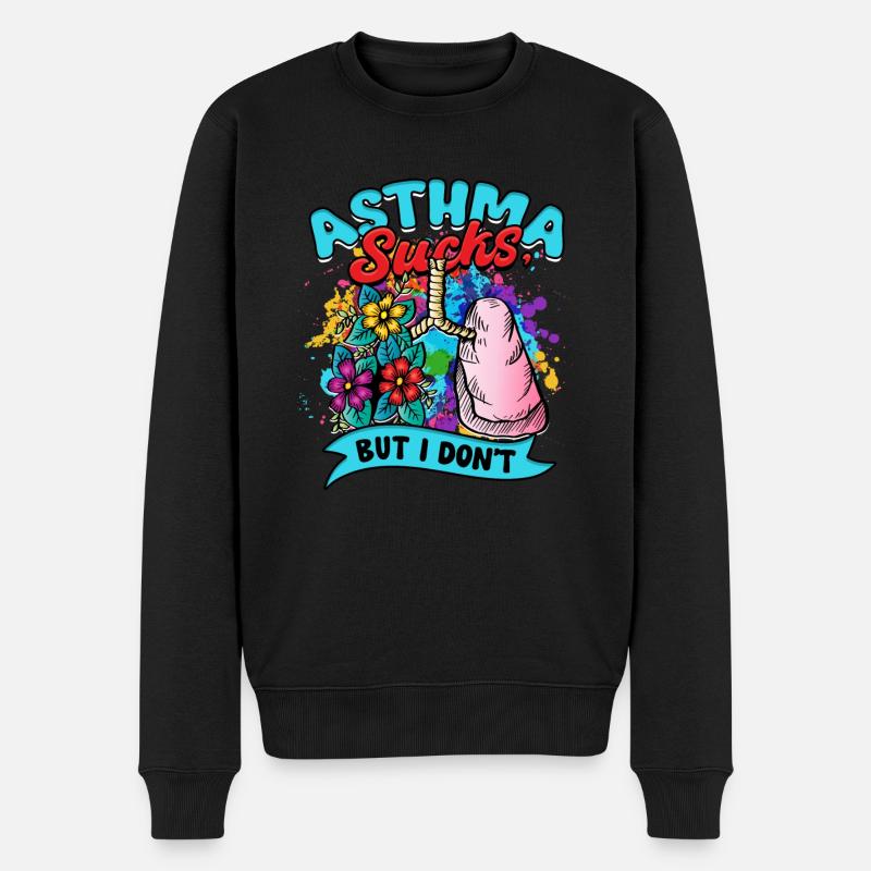 Asthmatiker Asthma Sucks But I Don't - Männer Premium Bio Pullover - Schwarz