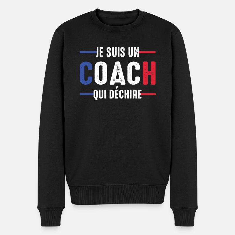 Je suis un coach qui déchire entraineur coach - Pull Premium bio Homme - noir