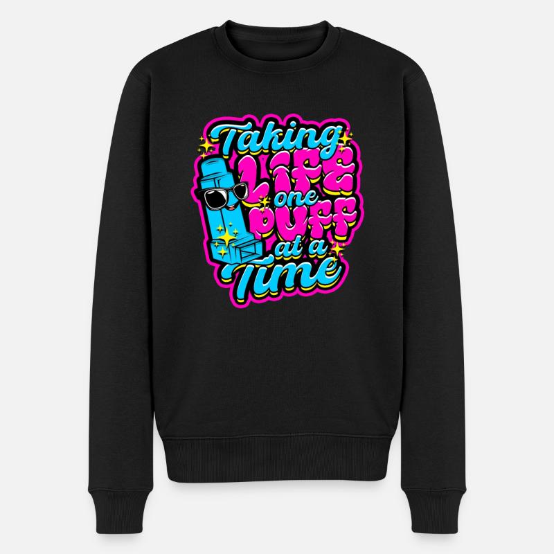 Asthma Asthmatiker - Männer Premium Bio Pullover - Schwarz