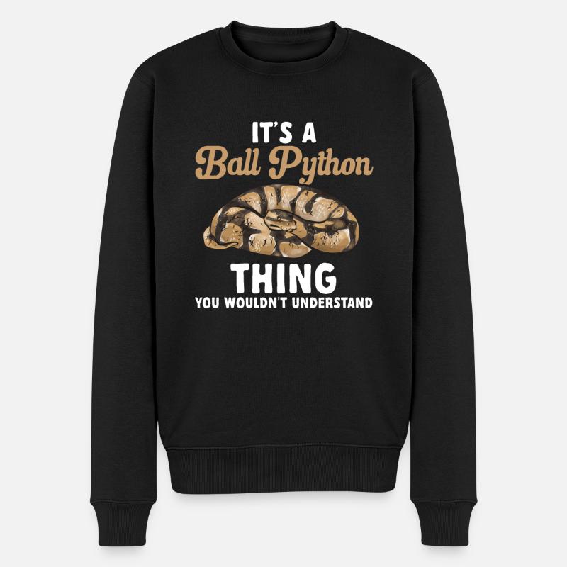 Ball Python Schlange Königspython - Männer Premium Bio Pullover - Schwarz