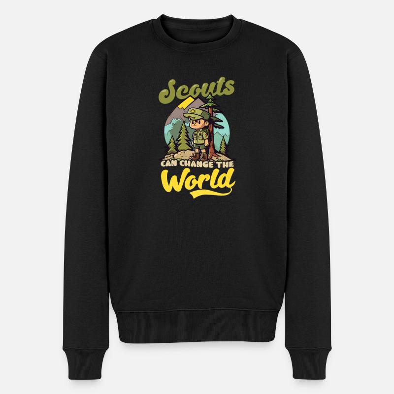 Scouting verändert die Welt - Männer Premium Bio Pullover - Schwarz