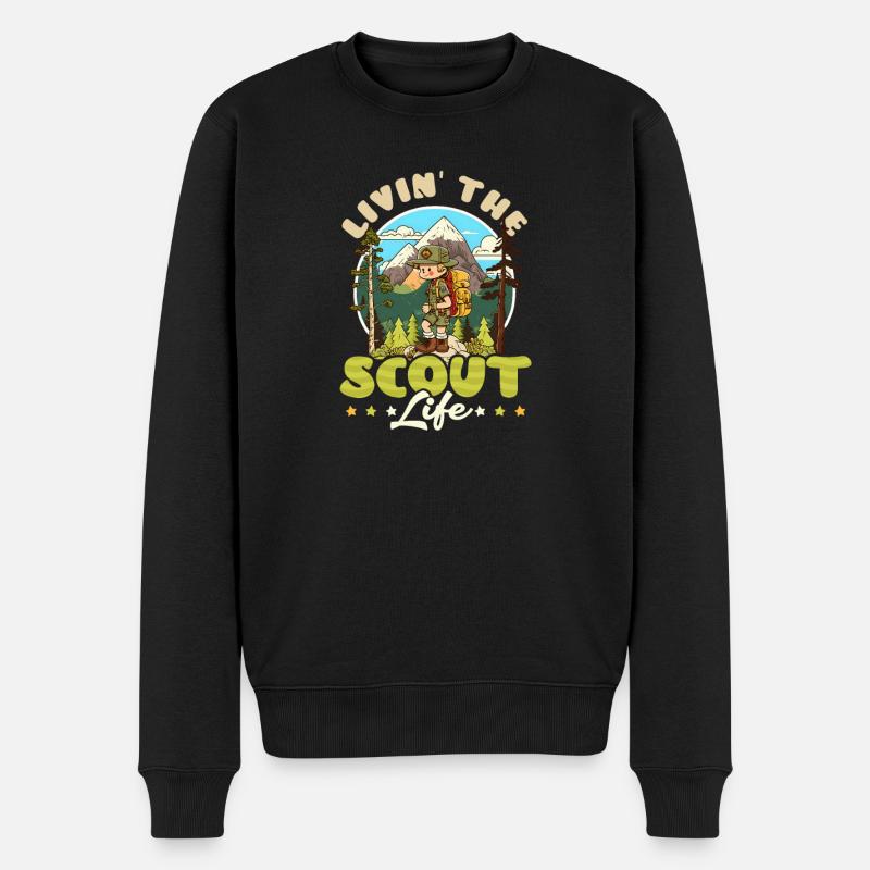 Pfadfinderleben - Männer Premium Bio Pullover - Schwarz