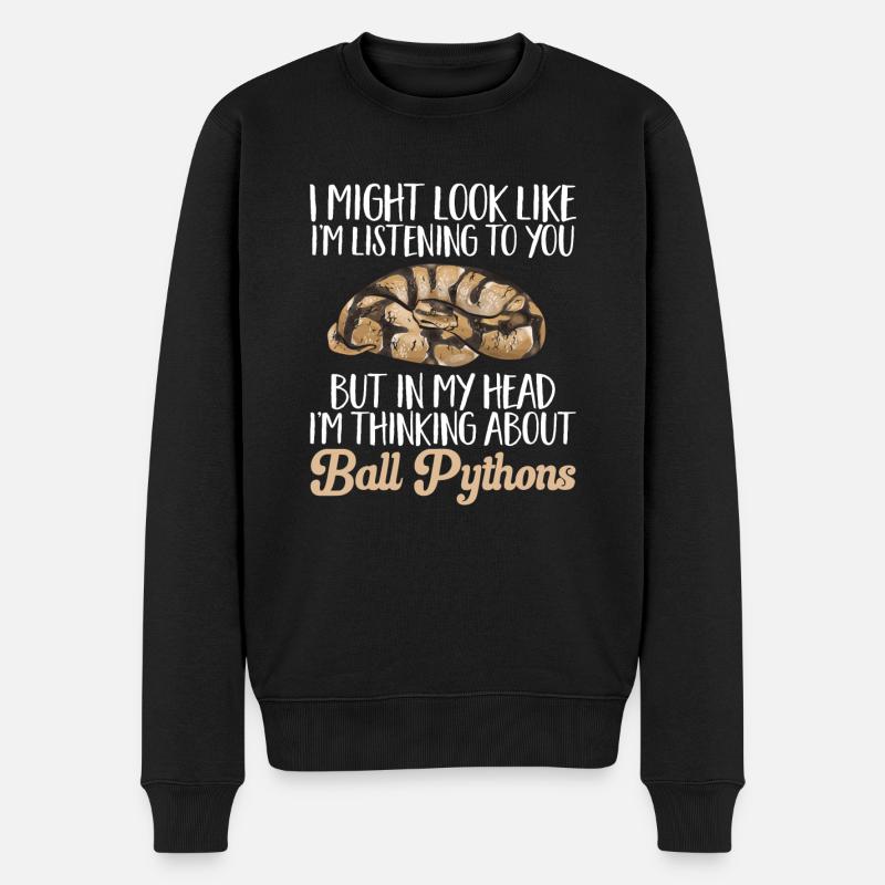 Ball Python Snake King Python - Men's Premium Organic Jumper - black