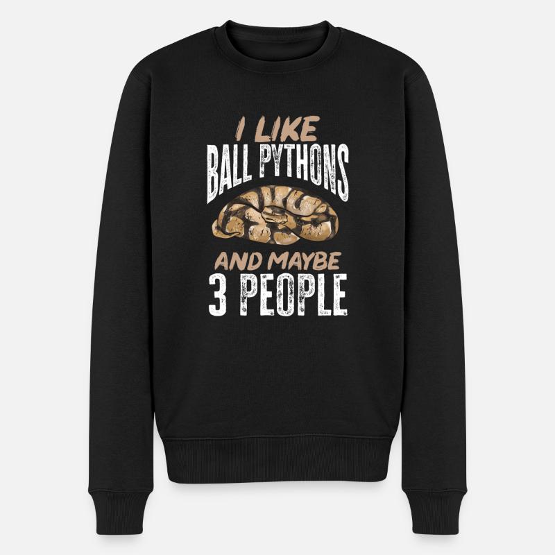 Ball Python Schlange Königspython - Männer Premium Bio Pullover - Schwarz