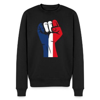 Patriotic France - Men's Premium Organic Jumper - black - Front - Nico (187cm)