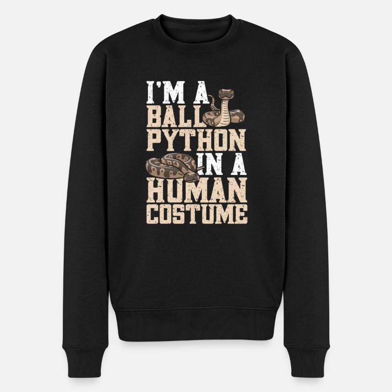 Ball Python Schlange Königspython - Männer Premium Bio Pullover - Schwarz