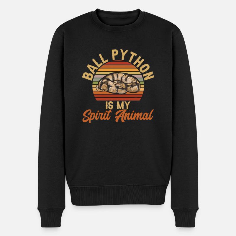 Ball Python Schlange Königspython - Männer Premium Bio Pullover - Schwarz