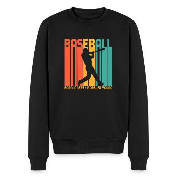 Baseball, geboren 1839. Für Baseball-Fans - Männer Premium Bio Pullover - Schwarz - Vorne - Nico (187cm)